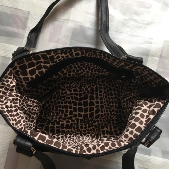 STONE MOUNTAIN Black Leather HOBO TOTE SHOULDER BAG Purse - Picture 10 of 14